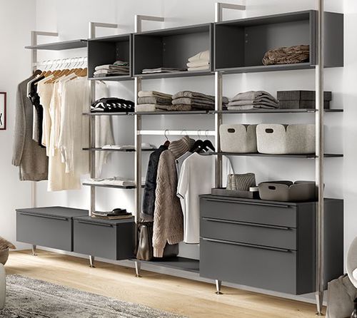 Begehbarer Kleiderschrank / Modul - Touch (334) - nobilia - wandmontiert / modern / Eiche