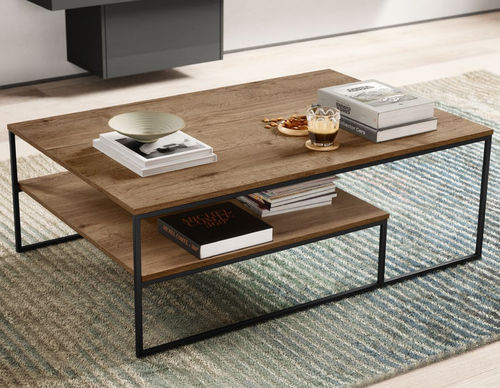 Moderner Couchtisch - Dakar - nobilia - Holz / Gestell aus Stahl / rechteckig