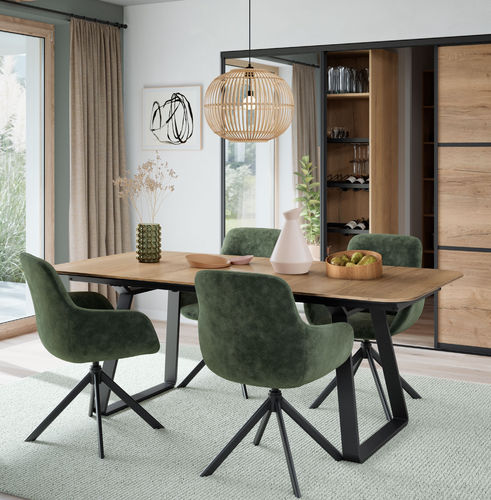 Moderner Esstisch - Rom  - nobilia - Holz / Beton / Schiefer