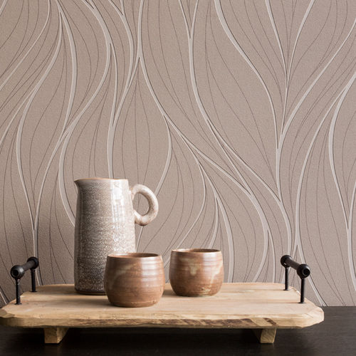 Moderne Tapete - BEIGE TOUSLED R2930 - WALLS REPUBLIC - Stoff / Motiv / Metall