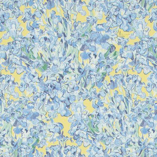 Moderne Tapete - BLUE IRIS FLOWERS R2792 - WALLS REPUBLIC - Stoff / Blumenmotiv / bedruckt