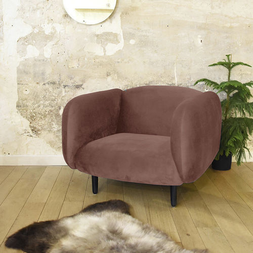 Moderner Sessel - MOÏRA - ENO STUDIO - Samt / braun / blau