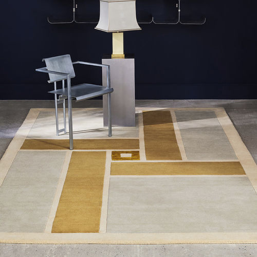 Moderner Teppich - Vintage - TOULEMONDE BOCHART - mit geometrischen Motiven / Wolle / Viskose