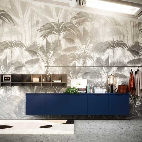 Moderne Wohnwand - Madia  - DIBIESSE - melaminbeschichtet / Laminat / mit Regal