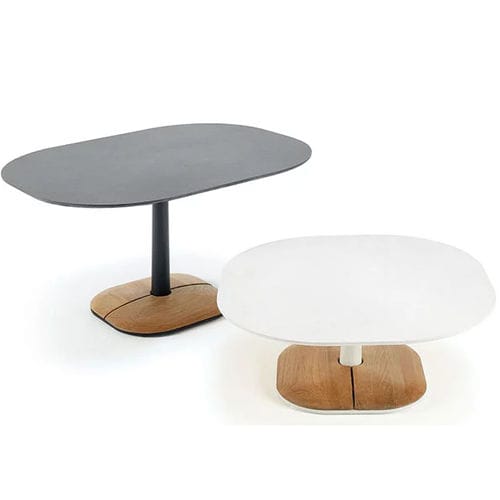 Moderner Couchtisch - Enjoy - Ethimo - Teakholz / Metall / Keramik