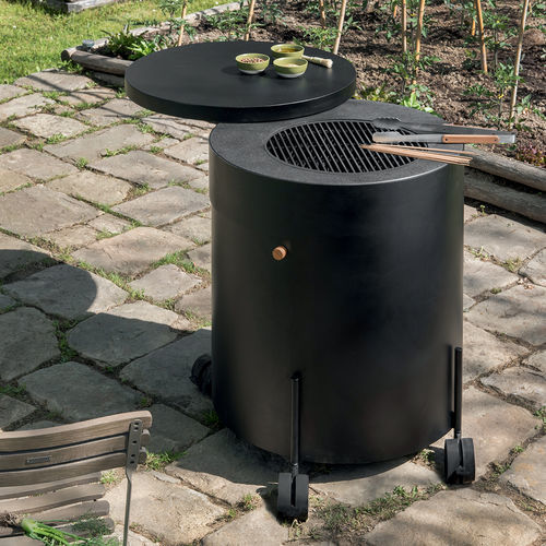 Holzkohle-Gartengrill - Phil - Ethimo - mobil / Aluminium