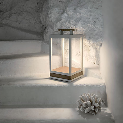 Tischlampe - Carré - Ethimo - Metall / Teakholz / modern