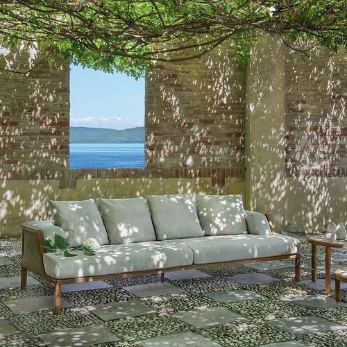 Modernes Sofa - Grand Life - Ethimo - für Garten / Acrylgewebe / Kordel