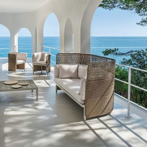 Modernes Sofa - Esedra - Ethimo - für Garten / Acrylgewebe / mit Armlehnen