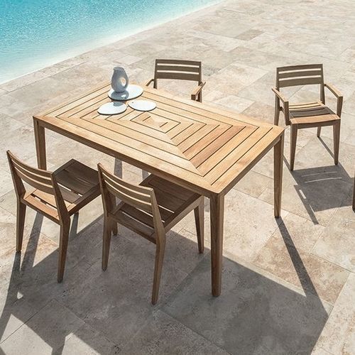 Moderner Tisch - Friends - Ethimo - Teakholz / Gestell aus Teakholz / rechteckig