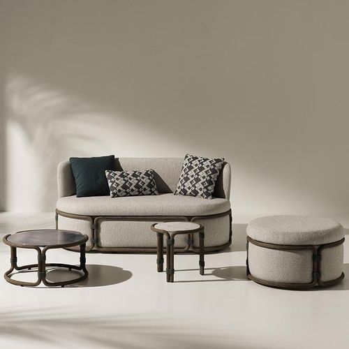 Modernes Sofa - Rotin - Ethimo - für Außenbereich / Polyester / Polypropylen