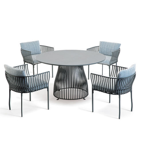 Moderner Esstisch - Venexia - Ethimo - Keramik / Gestell aus Aluminium / rund