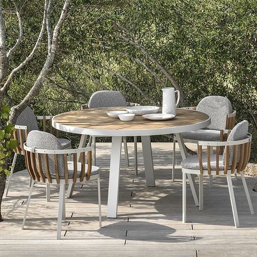 Moderner Tisch - Swing - Ethimo - Teakholz / Gestell aus Aluminium / rechteckig