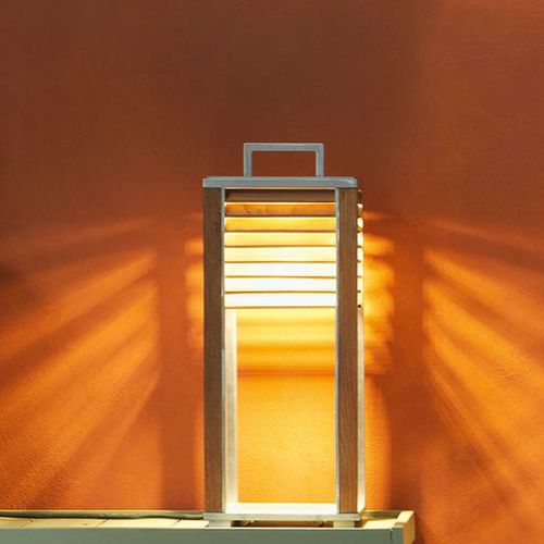 Tischlampe - Ginger - Ethimo - Aluminium / Teakholz / modern