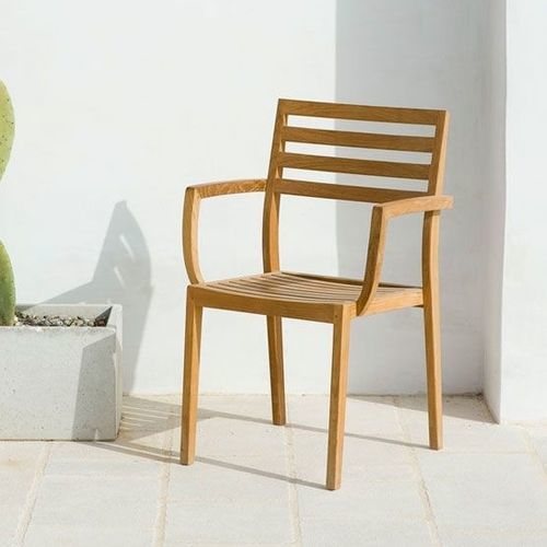 Moderner Stuhl - Stella - Ethimo - für Außenbereich / Acrylgewebe / Teakholz