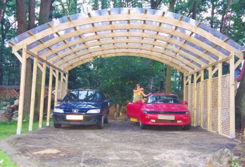 PVC-Carport - CONWY  - EcoCurves - Holz