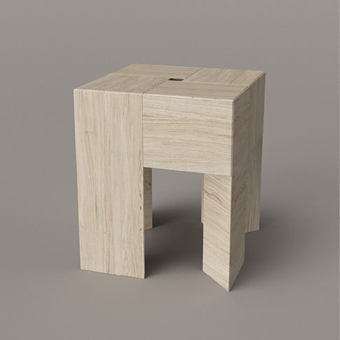 Moderner Hocker - TRI ANGLE - karakter - Eiche