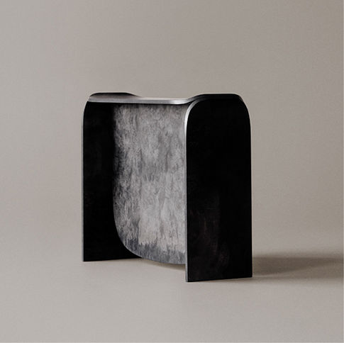 Moderner Hocker - NO. 1 - karakter - Holz / Gestell aus Kupfer