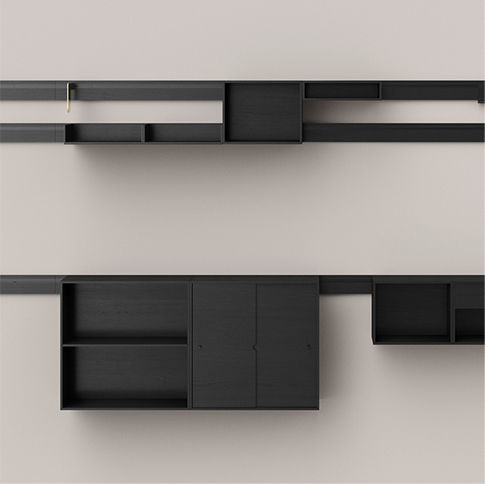 Wandmontiertes Regal - IL KILOMETRE - karakter - modern / Holz / Aluminium