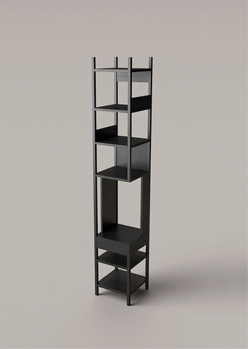 Modernes Regal - LUNGAGOLO - karakter - Holz / Stahl / von Achille Castiglioni