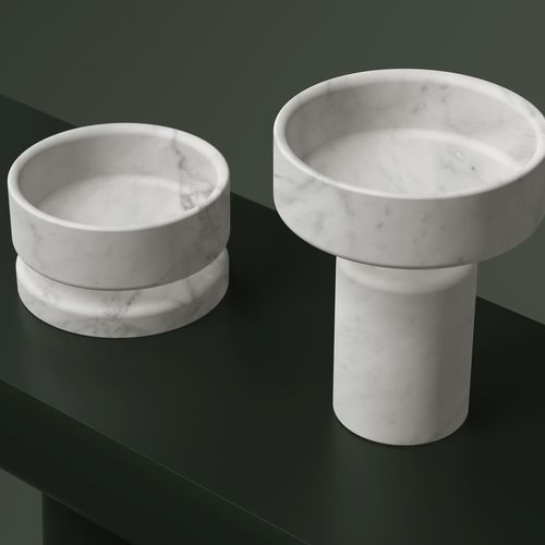 Marmorskulptur - MANGIAROTTI MARBLES - karakter - freistehend / für Gewerbegebrauch / weiß