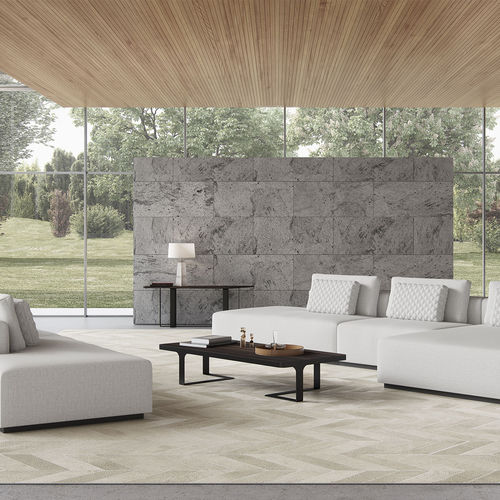 Couchtisch / minimalistisches Design - CLINTON - MODLOFT - Eiche / MDF / Stahl