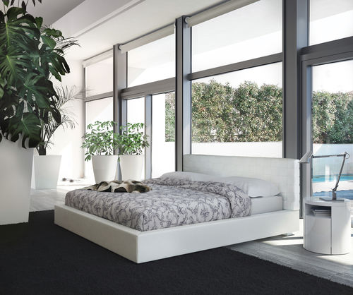 Doppelbett - MADISON - CAL KING - MODLOFT - modern / gepolstertes Kopfteil / Leder