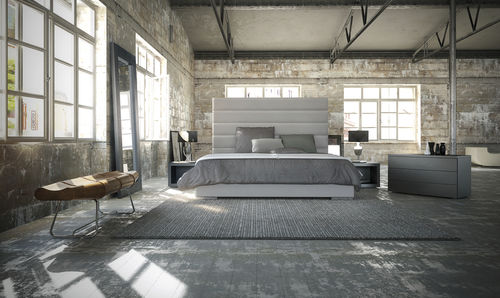 Doppelbett - PRINCE - QUEEN - MODLOFT - modern / gepolstertes Kopfteil / Leder