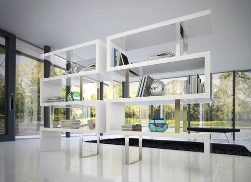 Modernes Bücherregal - PEARL - MODLOFT - Holz / weiß