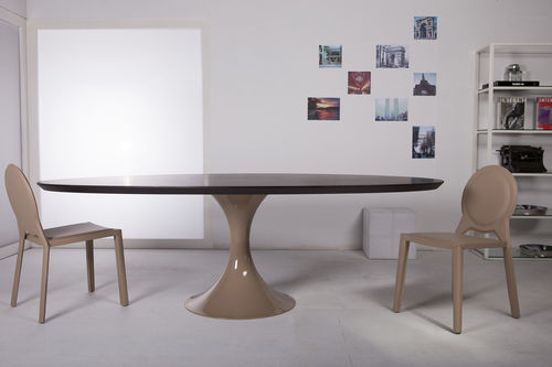 Moderner Tisch - SALISBURY 87IN - MODLOFT - Holz / lackiertes Holz / oval
