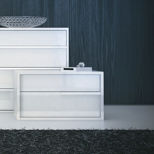 Moderner Nachttisch - JANE - MODLOFT - lackiertes Holz / Wenge / rechteckig