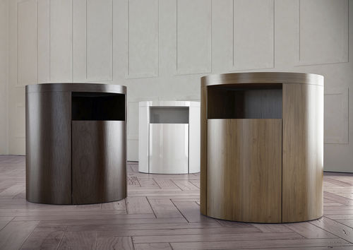 Moderner Nachttisch - MULBERRY - MODLOFT - Holz / rund / für Privatgebrauch