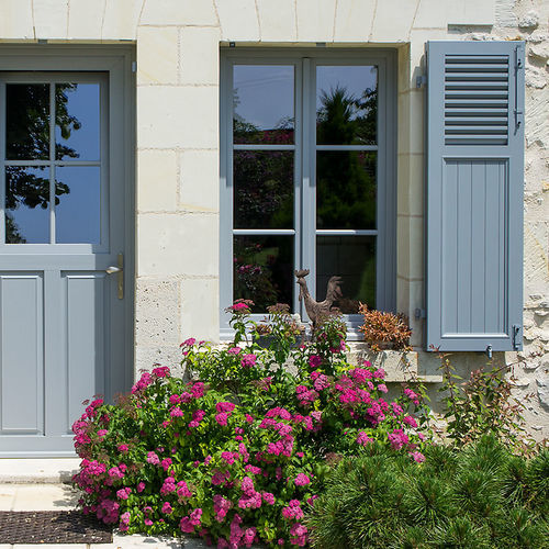 Feststehender Fensterladen - TIZO-ROM-RS - EHRET GmbH - Aluminium / farbig / Holzoptik