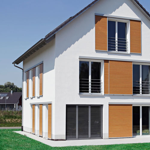 Schiebe-Fensterladen - SUN-MAX70 - EHRET GmbH - Aluminium / matt / farbig
