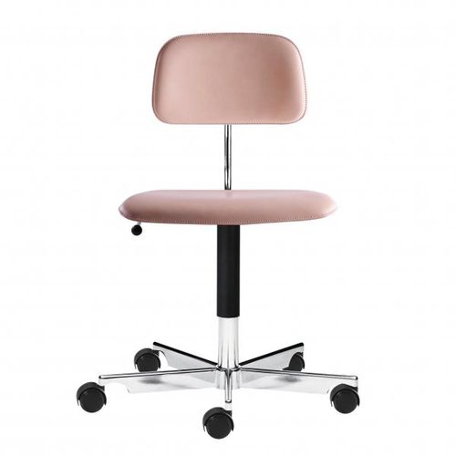 Aluminium-Arbeitsstuhl - 2050 - Engelbrechts - Leder / drehbar / Polster