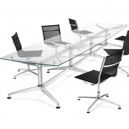 Moderner Besprechungstisch - 12 SERIES - Engelbrechts - Aluminium / Glas / Gestell aus Metall
