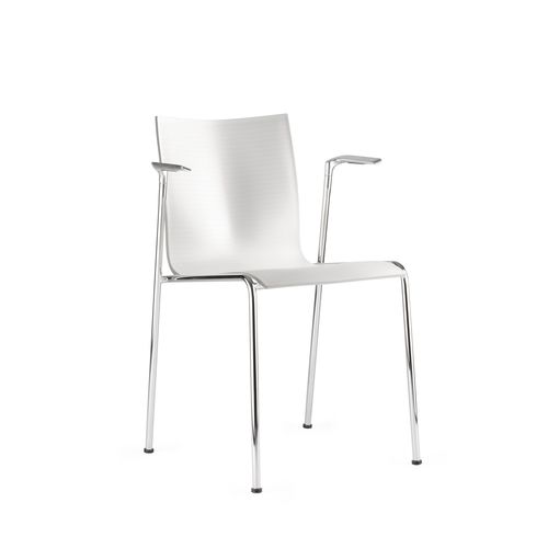 Moderner Besucherstuhl - 113 - Engelbrechts - für den Innenraum / Chrom / poliertes Aluminium