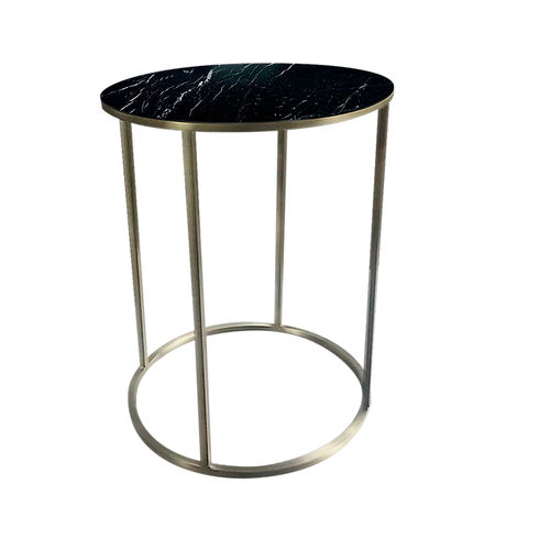Moderner Beistelltisch - RD  - BOHEME DESIGN - Holz / Glas / Marmor