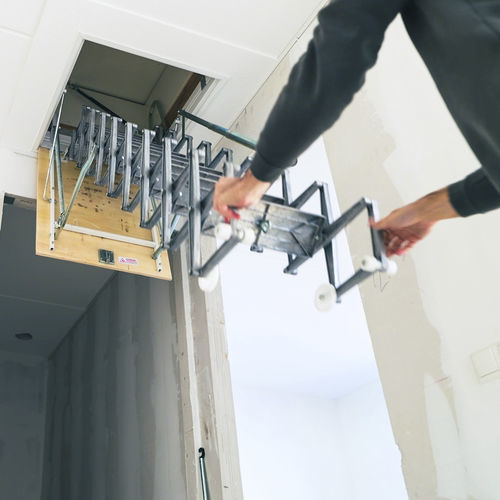 Einschubleiter für Dachzugang - Staka - faltbar / Aluminium / Holz