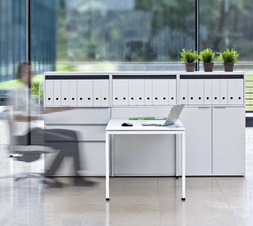 Niedriger Aktenschrank - M1|1.1 - Vario - hoch / Holzfurnier / mit Schubladen
