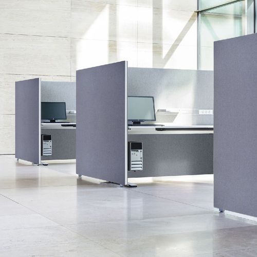 Bodenstehende Bürotrennwand - SINIX - Vario - Tisch / Stoff