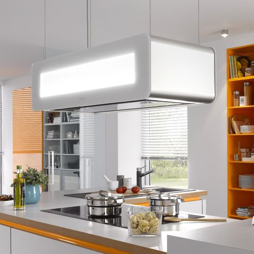 Inseldunstabzug - SKYLINE - Berbel - deckenmontiert / mit integrierter Beleuchtung / originelles Design