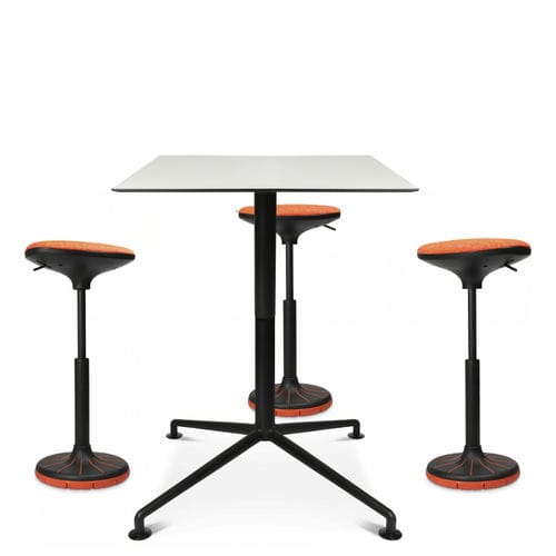 Moderner Arbeitshocker - W3 - Wagner - Eine Marke der Topstar GmbH - Stoff / Leder / Gestell aus Kunststoff