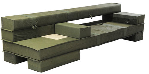 Sofa / originelles Design - 4311  - piet hein eek - Stoff / grün / 3 Plätze