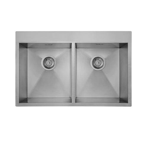 Doppelbeckenspüle - CUBE 700 2V - ELLECI - ohne Abtropffläche / Edelstahl / einbaufähig