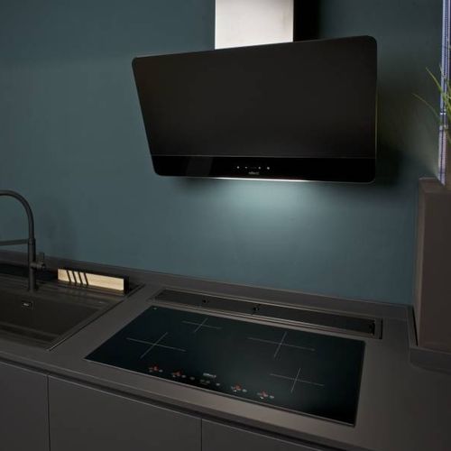 Wandabzugshaube - LEAF VERTICAL - ELLECI - mit integrierter Beleuchtung / mit Touchscreen / Klasse A