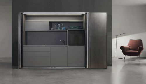 Moderne Küche - SYSTEM - Key cucine - Metall / Verbundwerkstoff / Versteckte