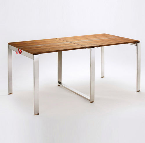 Moderner Tisch - QUI PACK - Nautinox Living - Teakholz / rechteckig / klappbar
