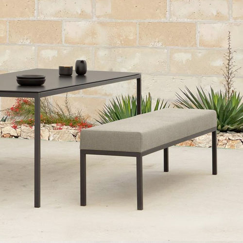 Moderne Gartenbank - ERI - april furniture - Stoff / Edelstahl / ohne Rückenlehne