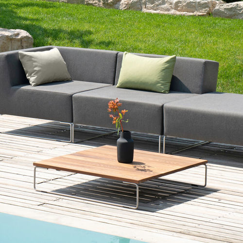 Moderner Couchtisch - ISY - april furniture - Esche / Edelstahl / Gestell aus rostfreiem Edelstahl